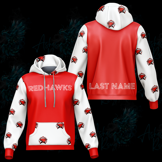 Marshall Redhawks Hooded Sweatshirt - Red and White