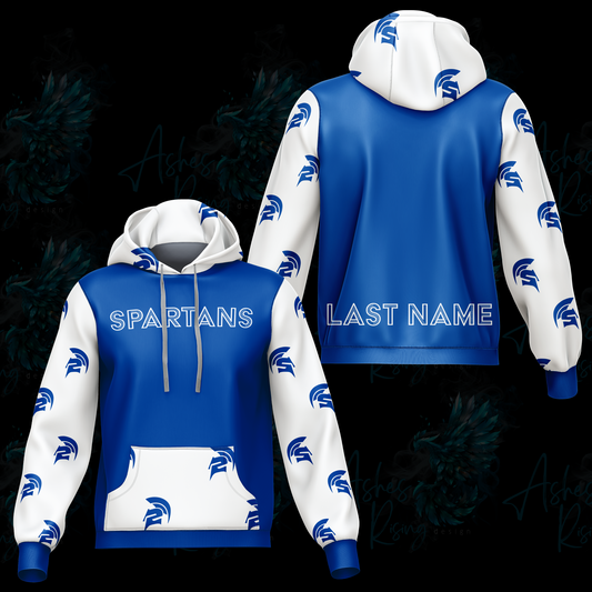 Springport Spartans Hooded Sweatshirt - Blue and White